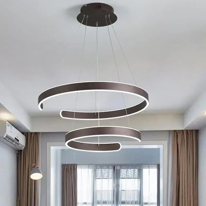 White Spiral Pendant Light
