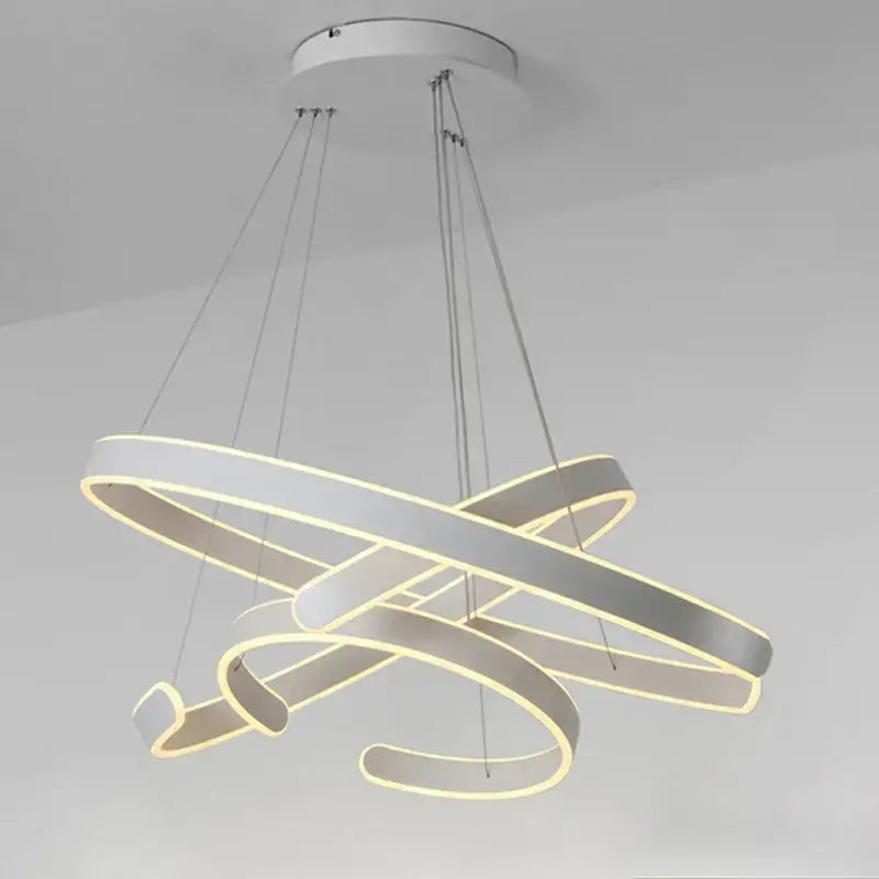White Spiral Pendant Light