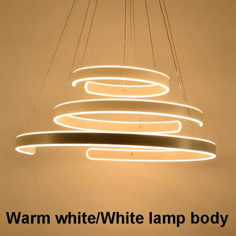 White Spiral Pendant Light