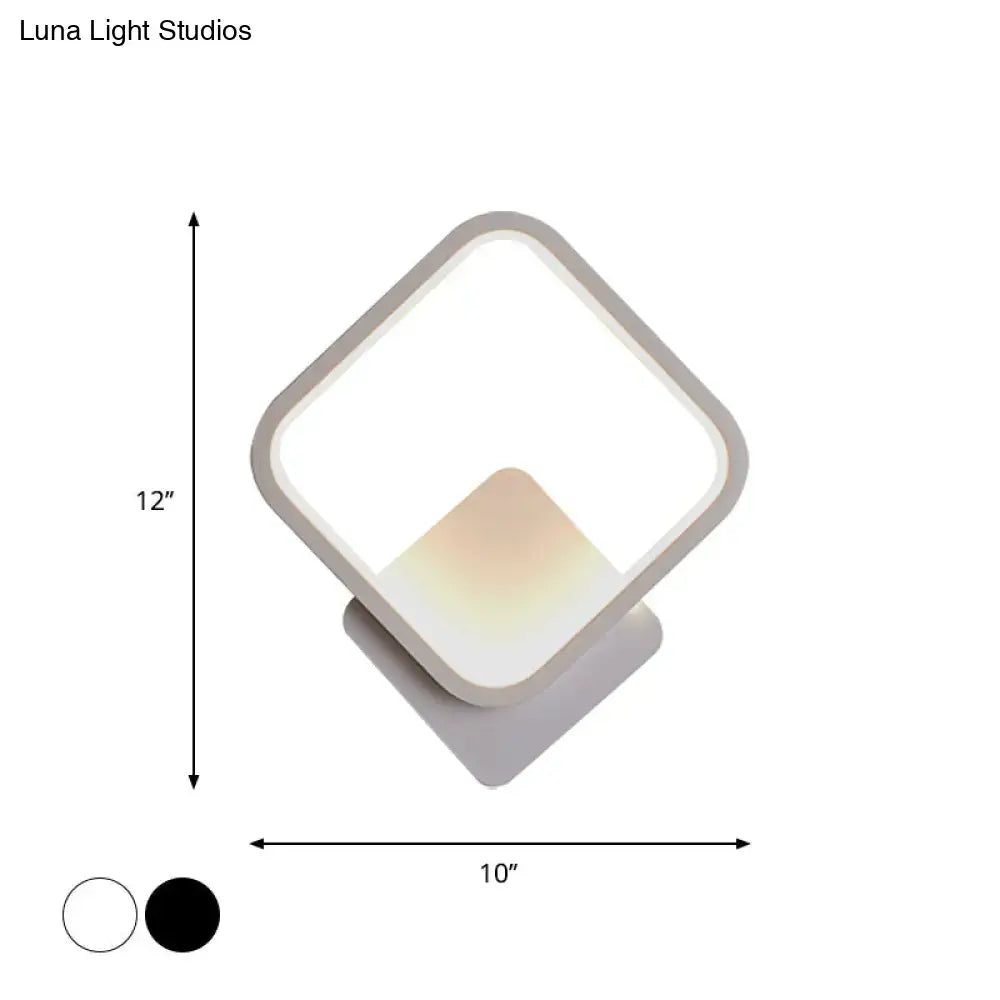 White Square Bedside Lamp