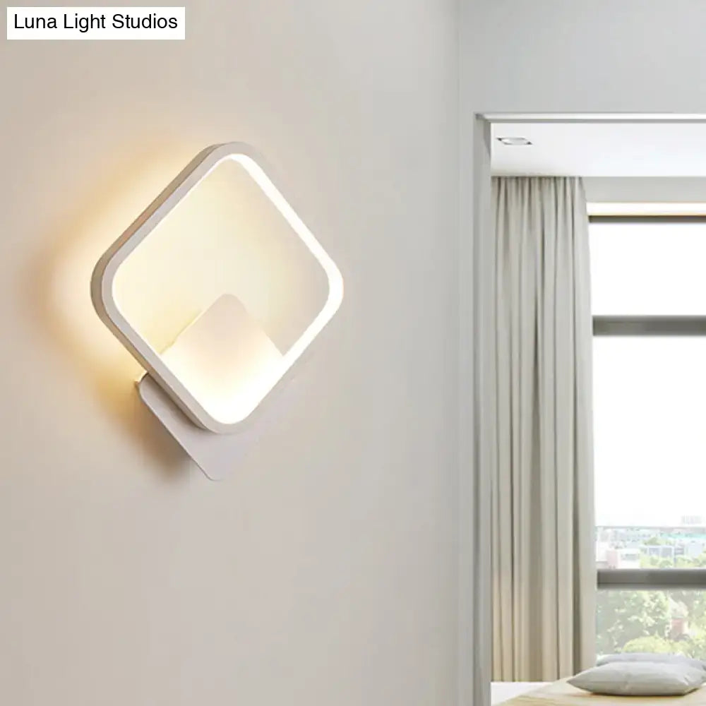 White Square Bedside Lamp