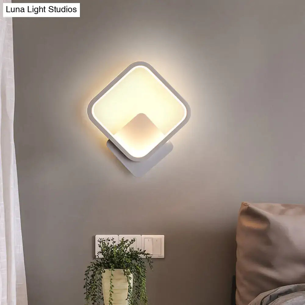 White Square Bedside Lamp