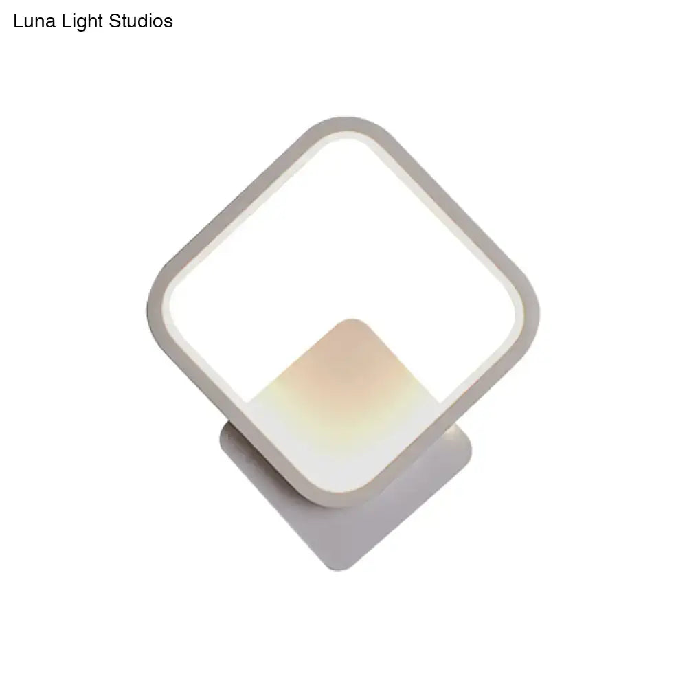 White Square Bedside Lamp