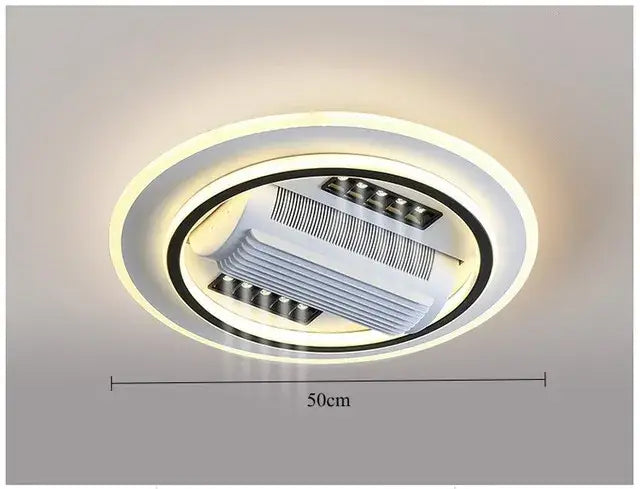 White Square LED Fan