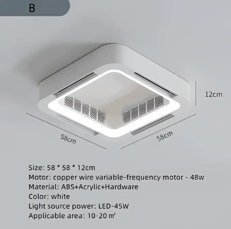 White Square Bladeless Fan