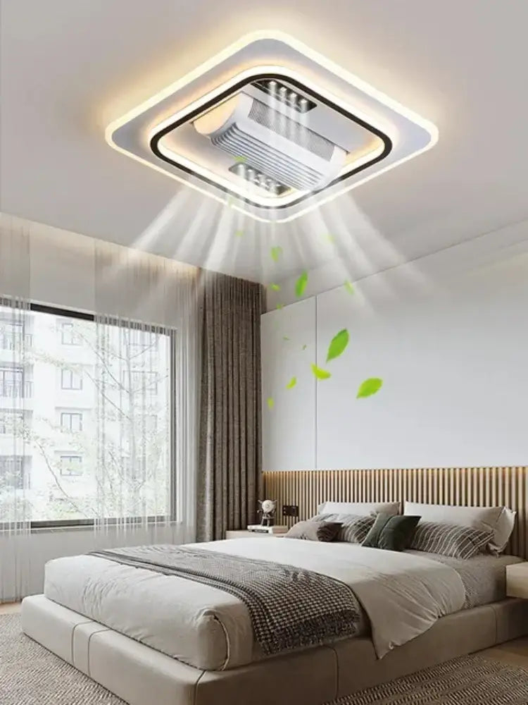 White Square LED Fan