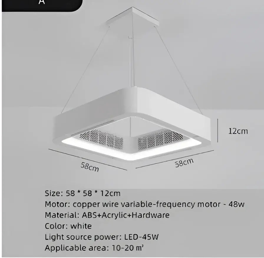 White Square Bladeless Fan
