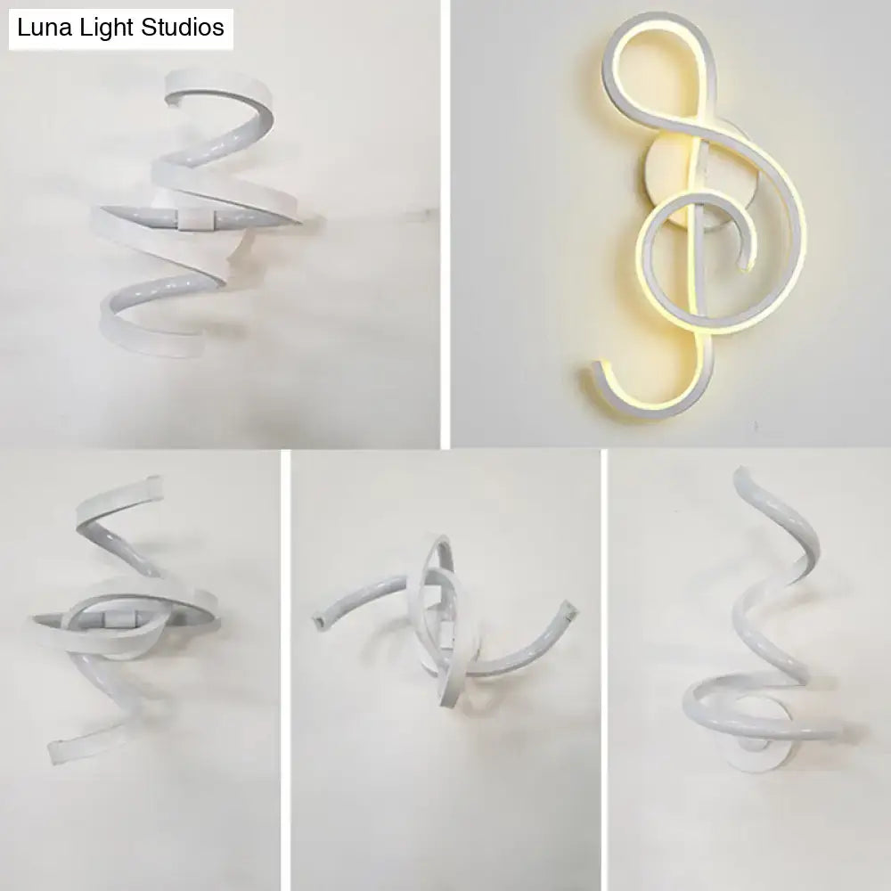White Treble Clef Wall Sconce