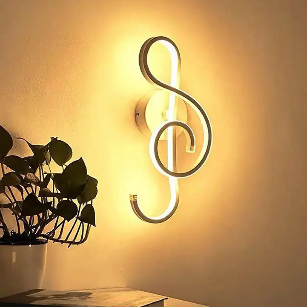 White Treble Clef Wall Sconce