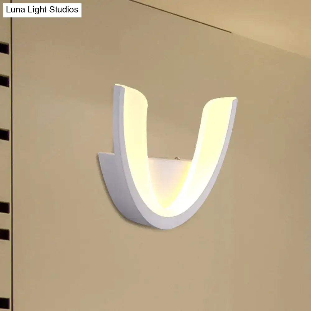 White U-Shaped Wall Sconce