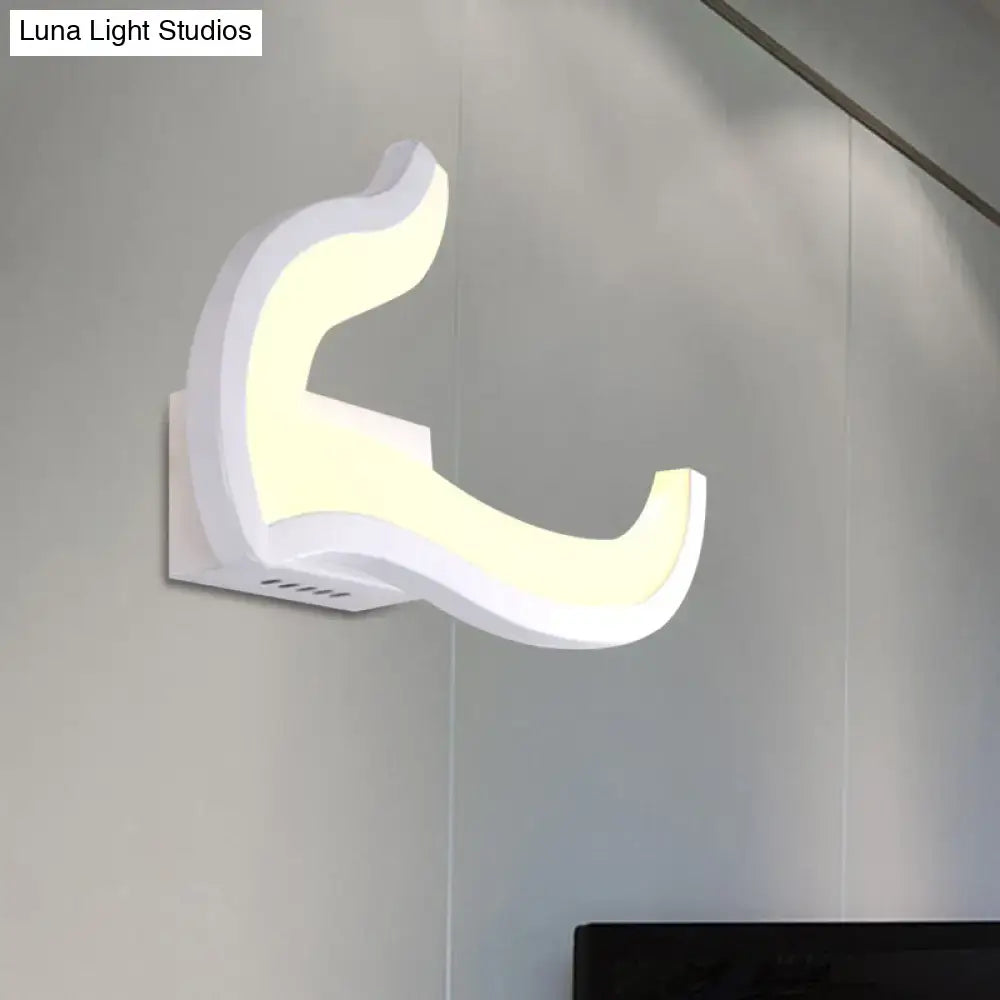 White U-Shaped Wall Sconce