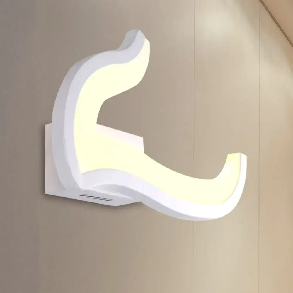 White U-Shaped Wall Sconce