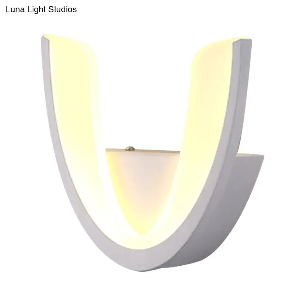 White U-Shaped Wall Sconce