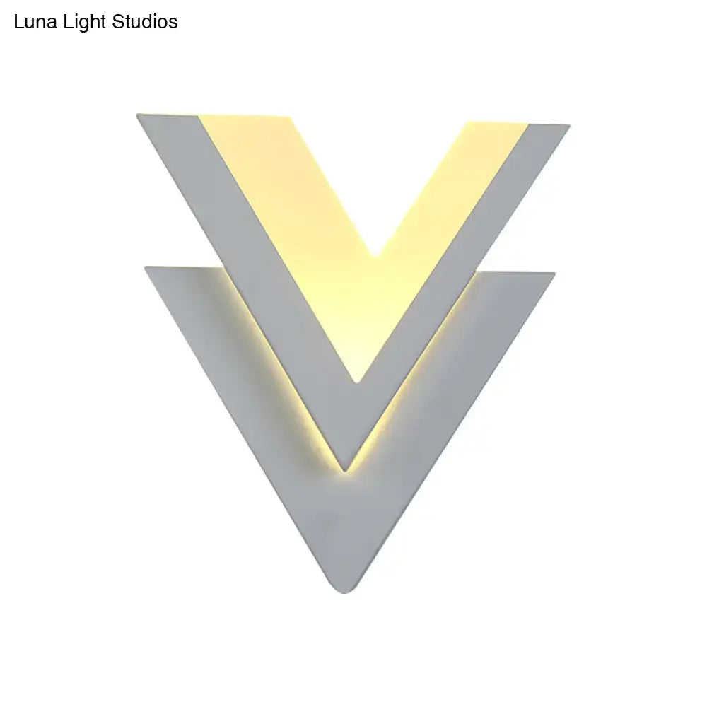 White V-Shaped Wall Light