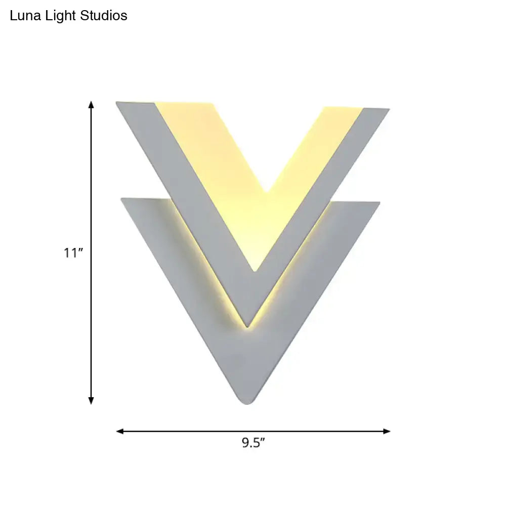 White V-Shaped Wall Light