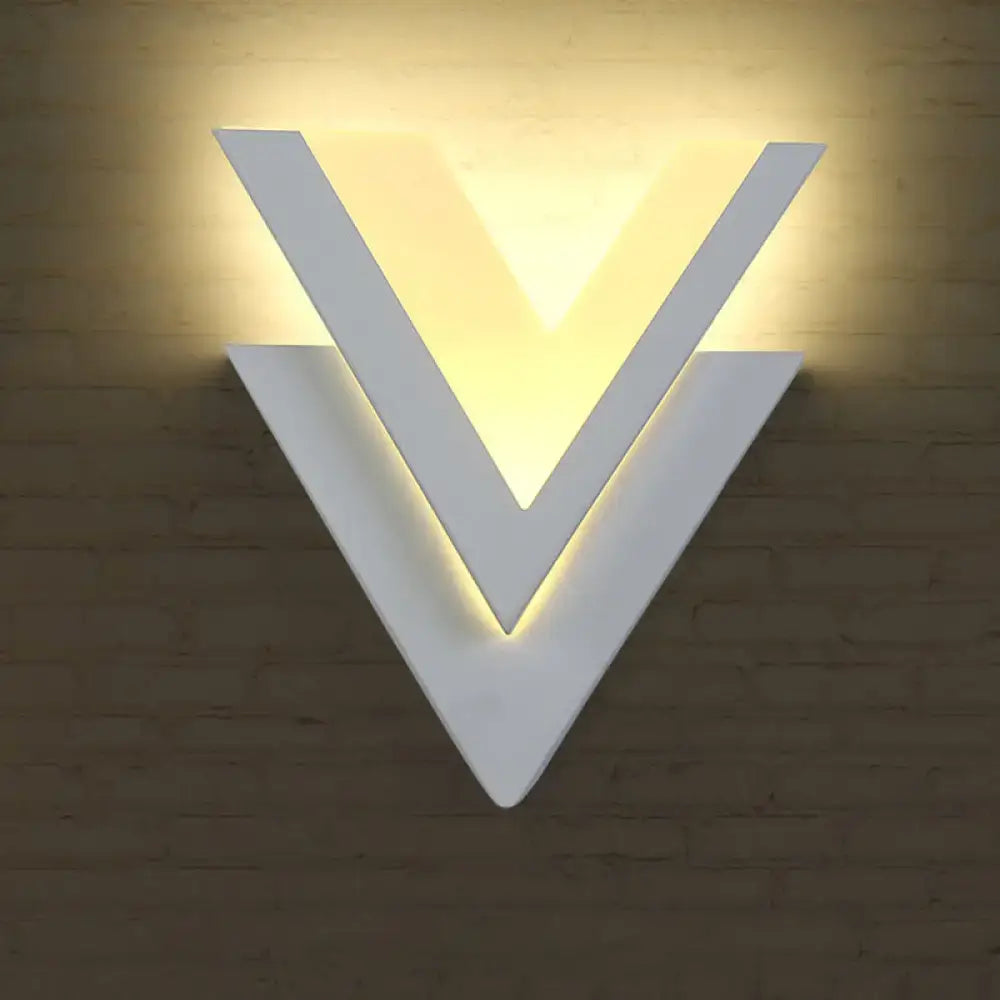 White V-Shaped Wall Light