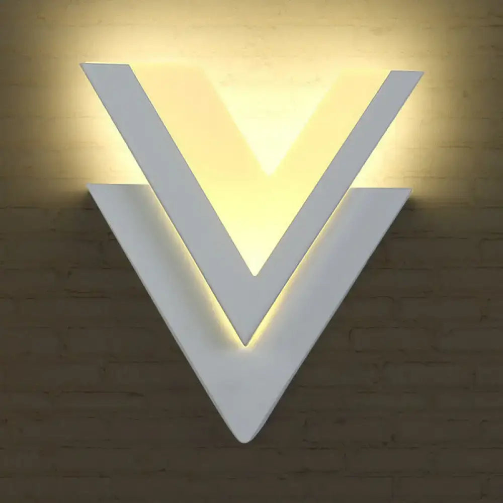 White V-Shaped LED Sconce