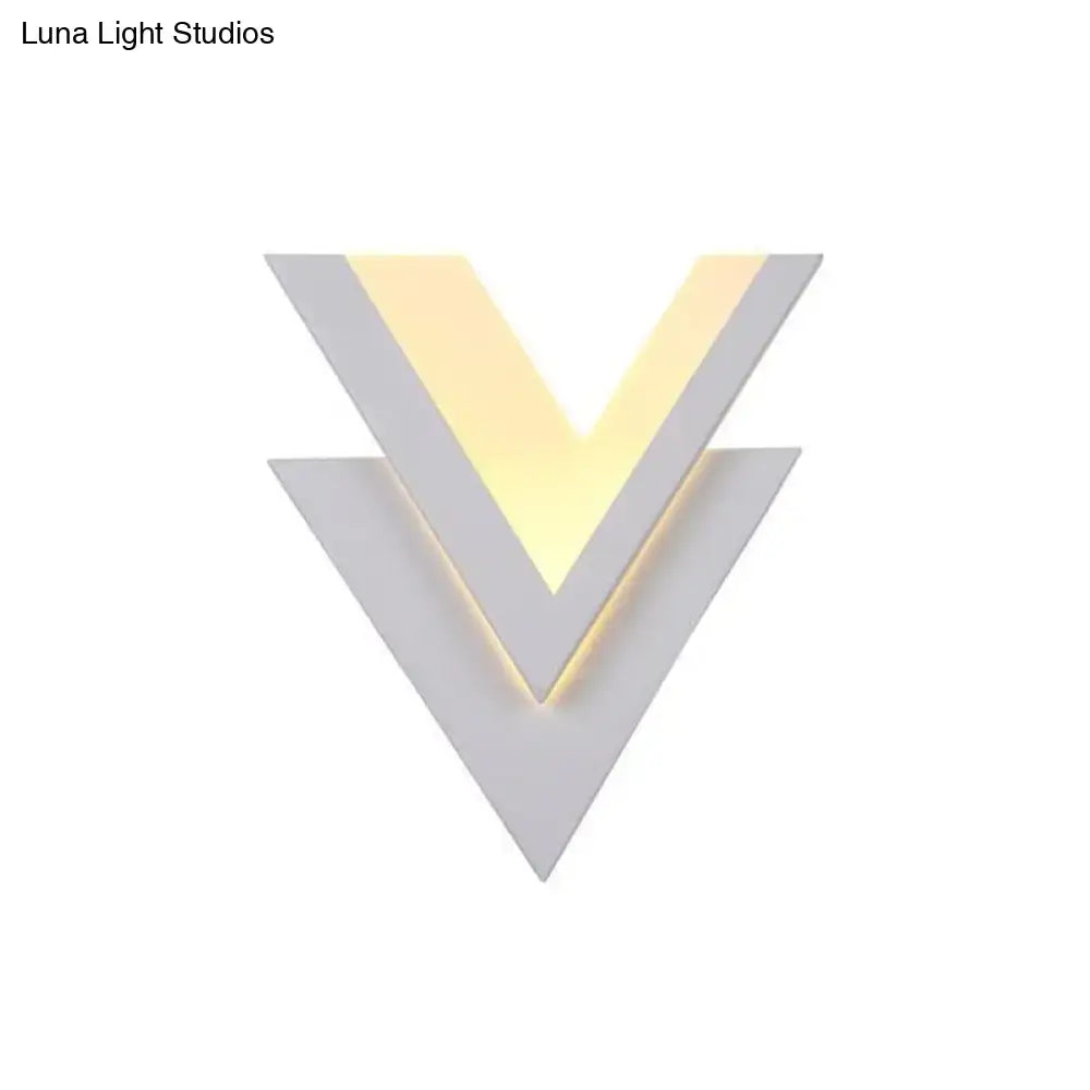 White V-Shaped LED Sconce