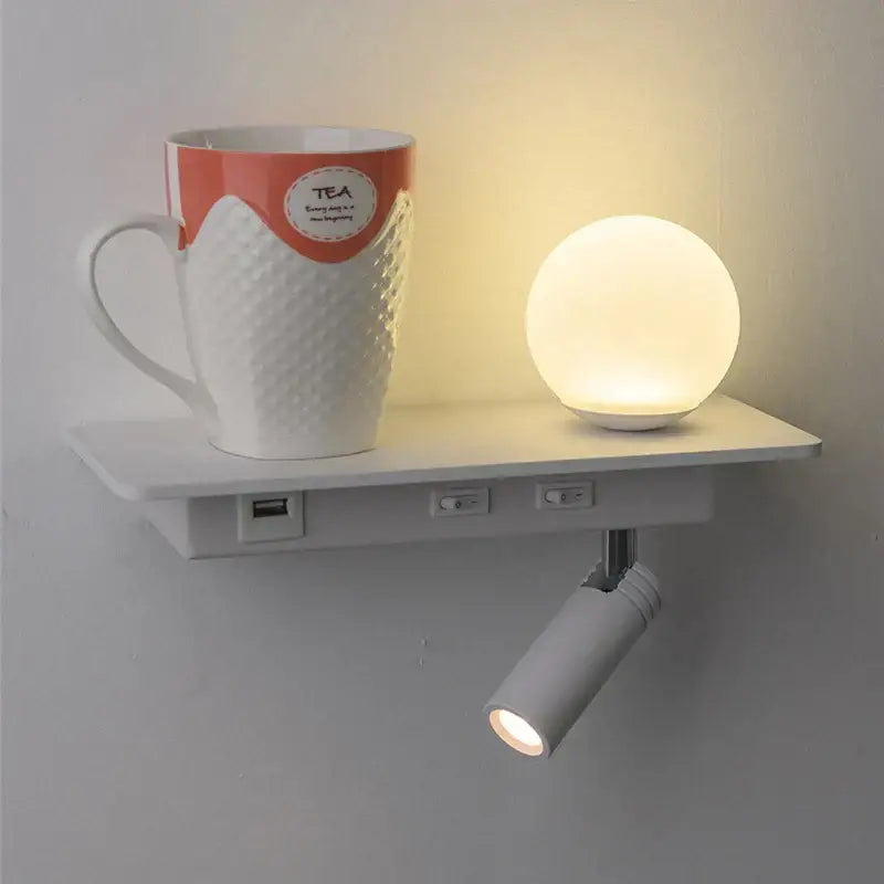 White Wall Shelf Light