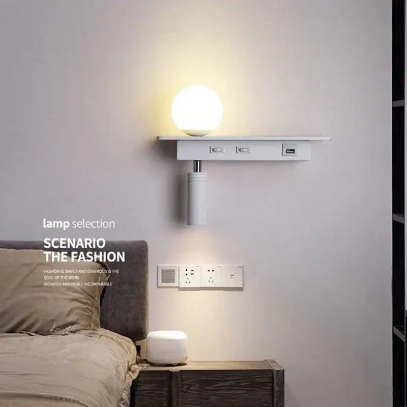 White Wall Shelf Light