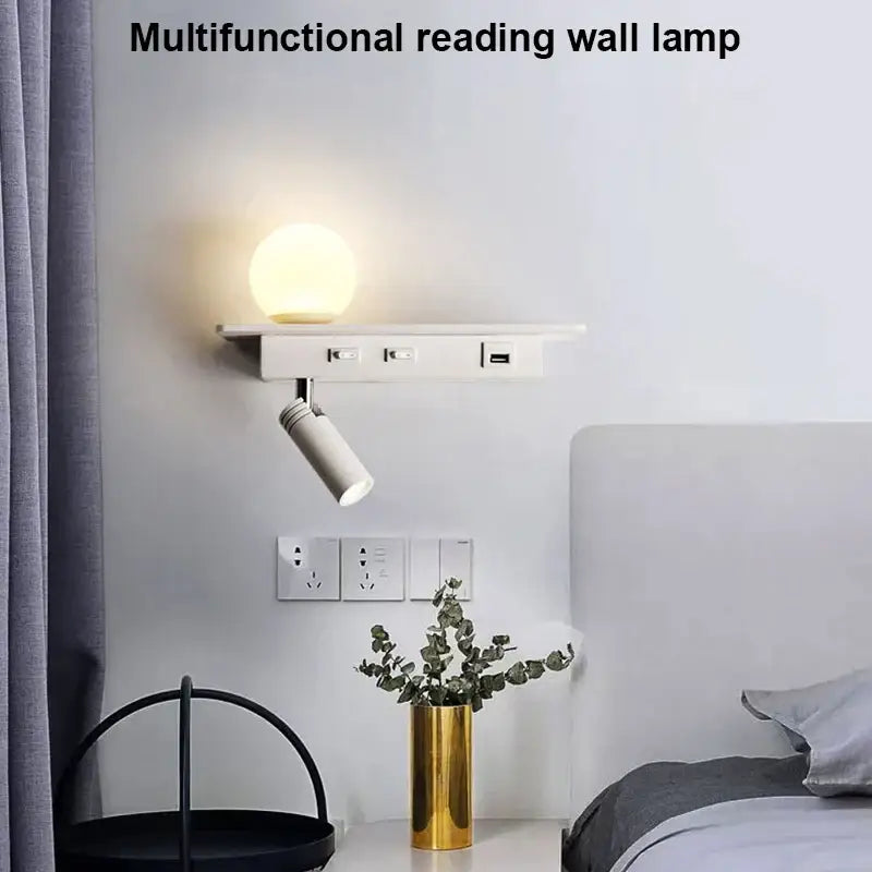 White Wall Shelf Light