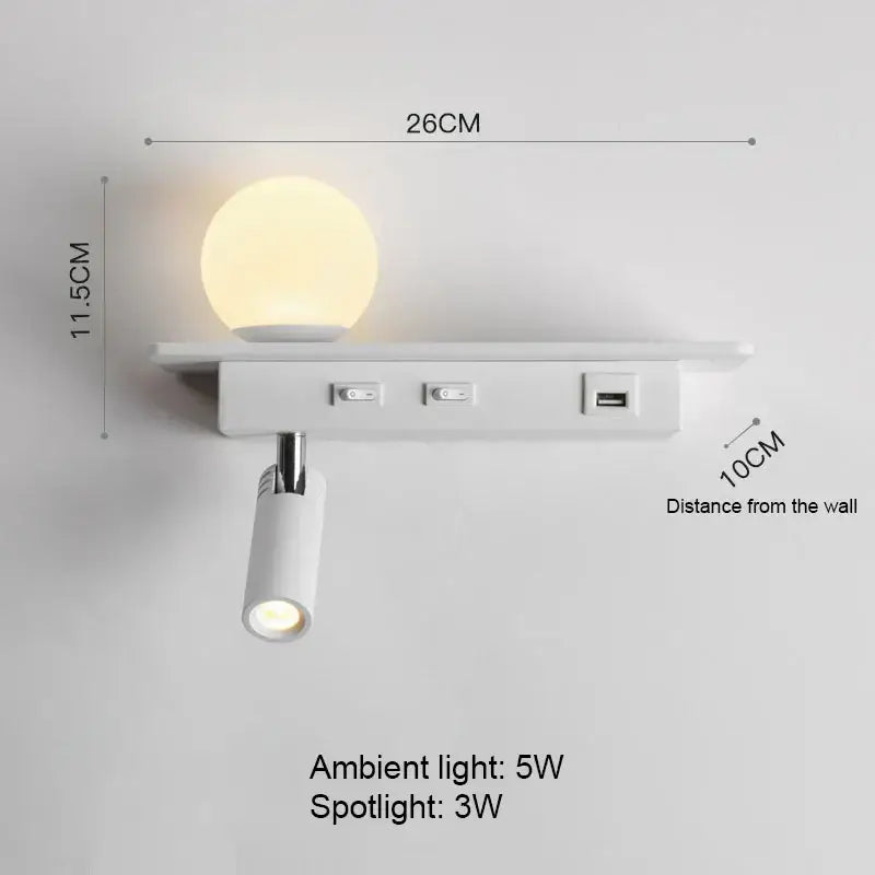 White Wall Shelf Light