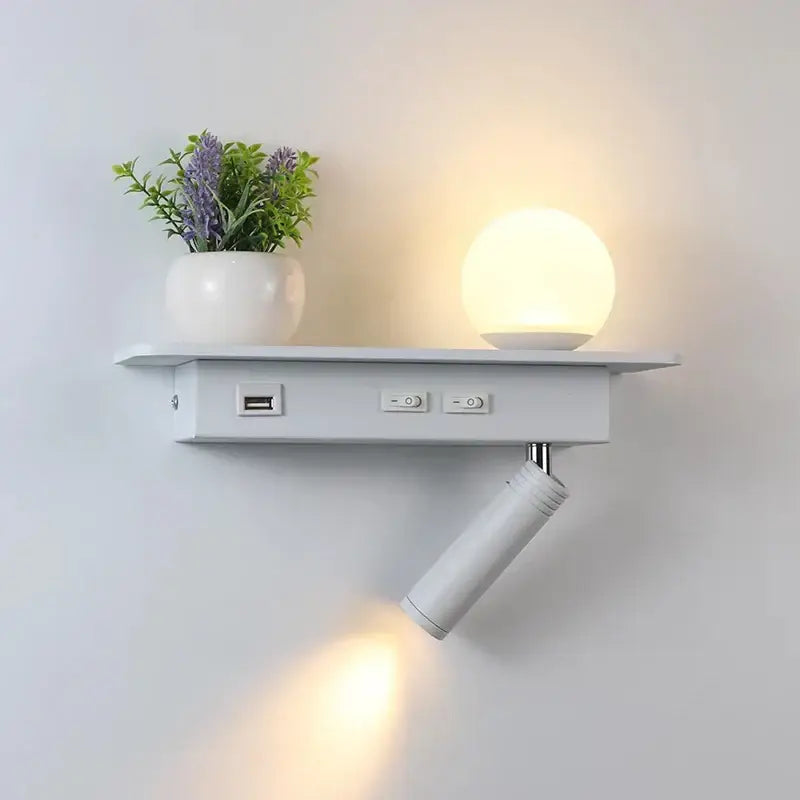 White Wall Shelf Light