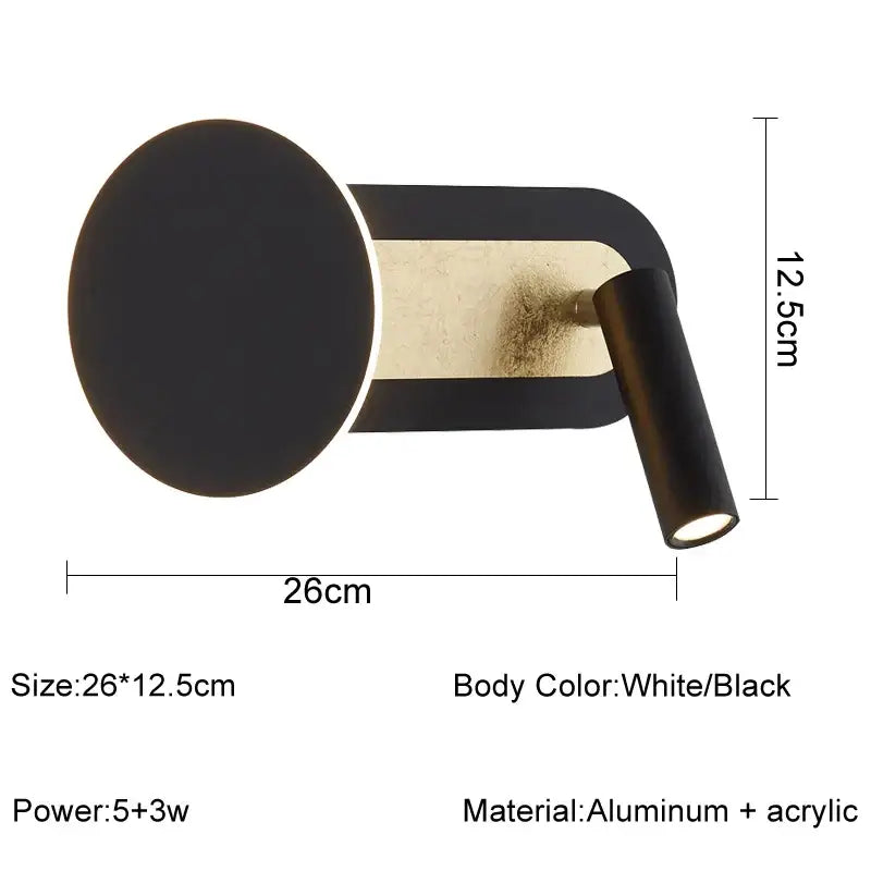 White Adjustable Spotlight Wall Light 8W