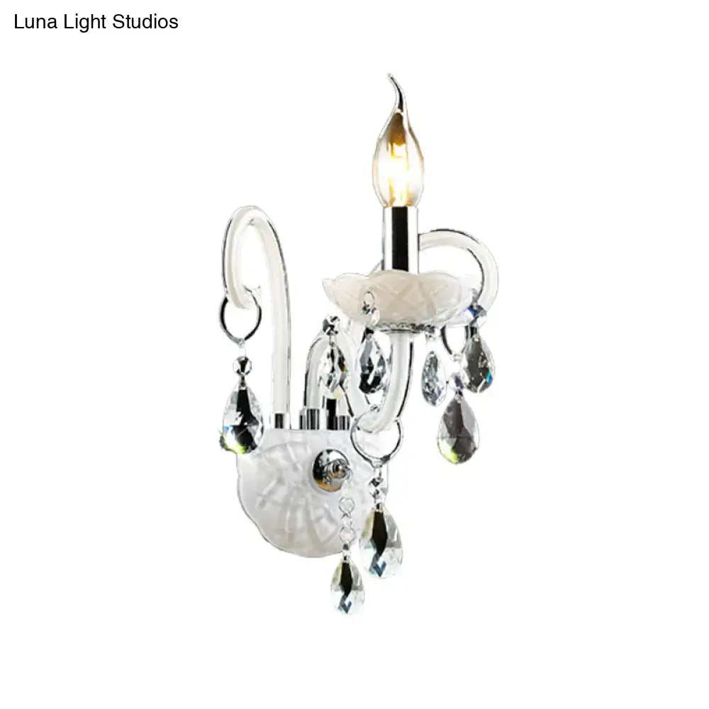 White Crystal Wall Light