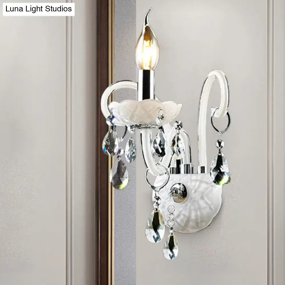 White Crystal Wall Light