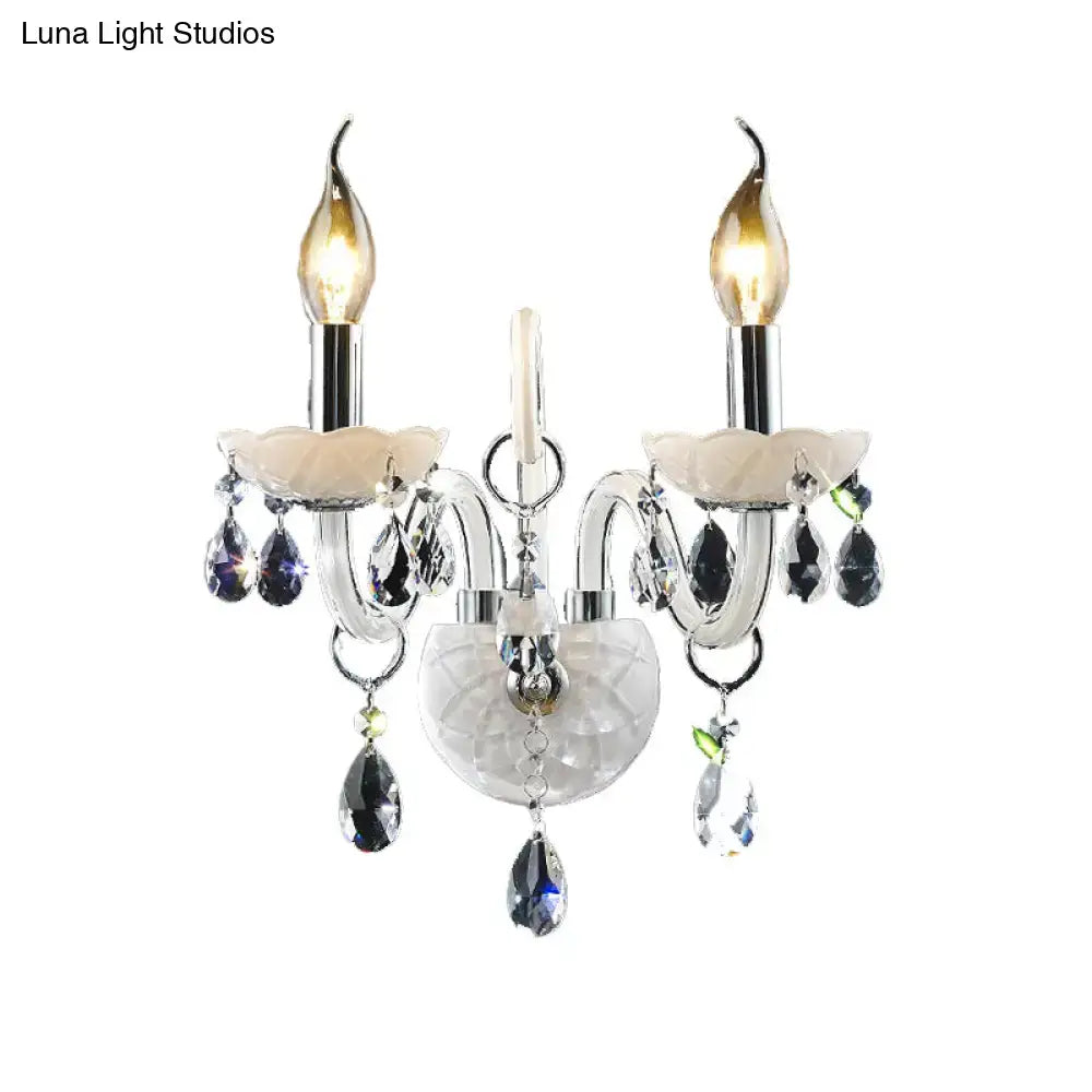 White Crystal Wall Light