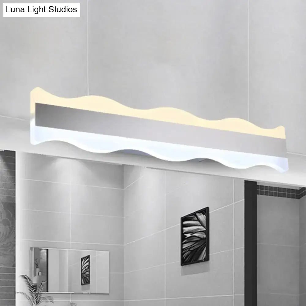 White Wave LED Sconce Acrylic Two-Size