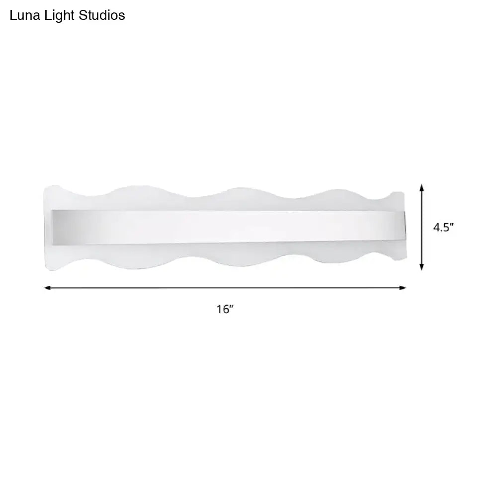 White Wave LED Sconce Acrylic Two-Size