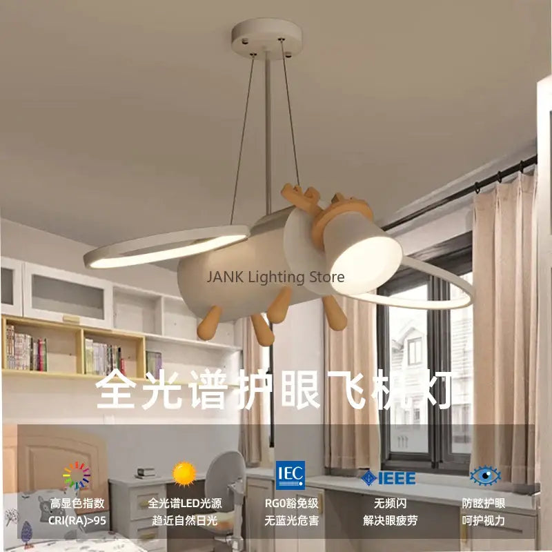 Wooden Deer Pendant Light