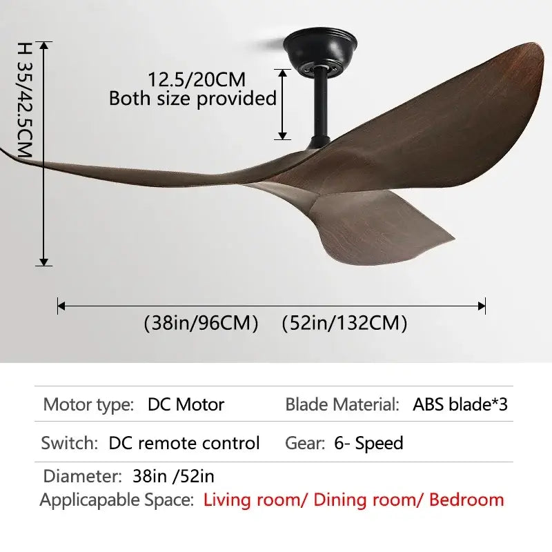 White Wood Grain 52-Inch DC Ceiling Fan