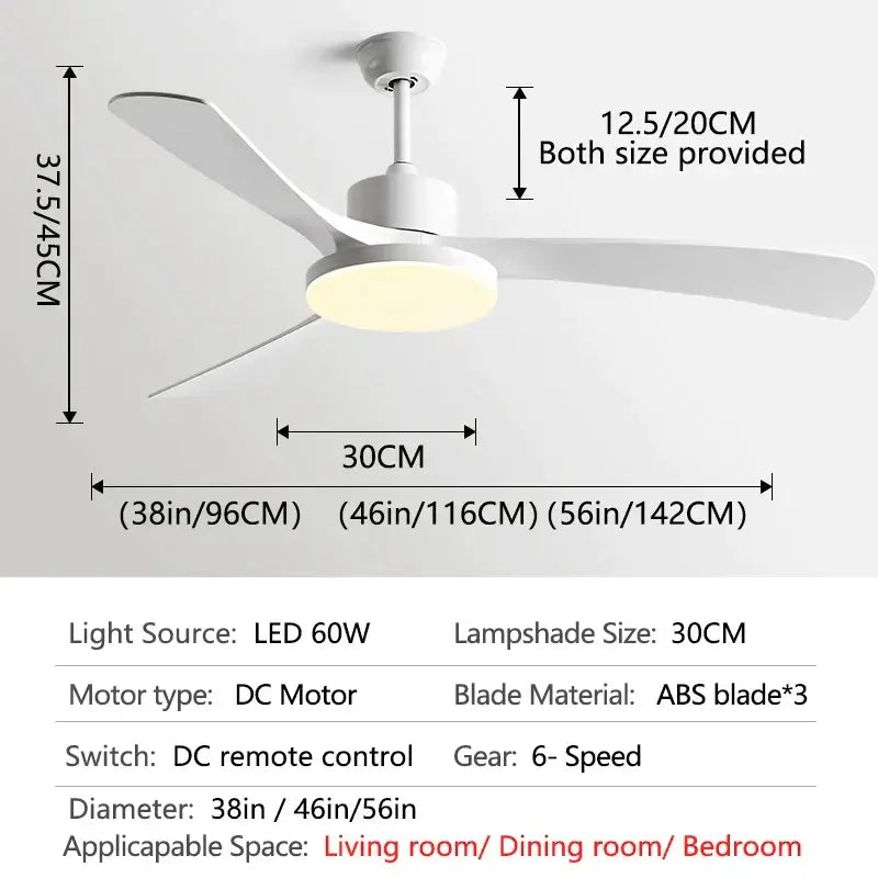 Black 3-Leaf Fan Light