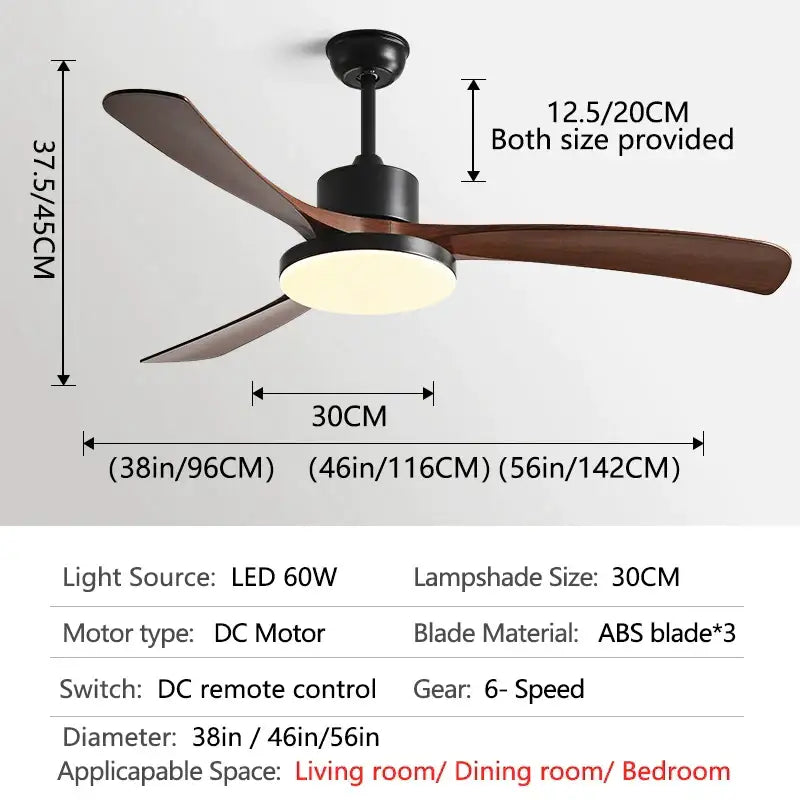 Black 3-Leaf Fan Light