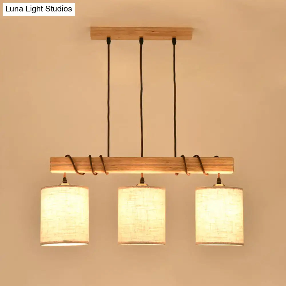 Wood Fabric Island Fixture