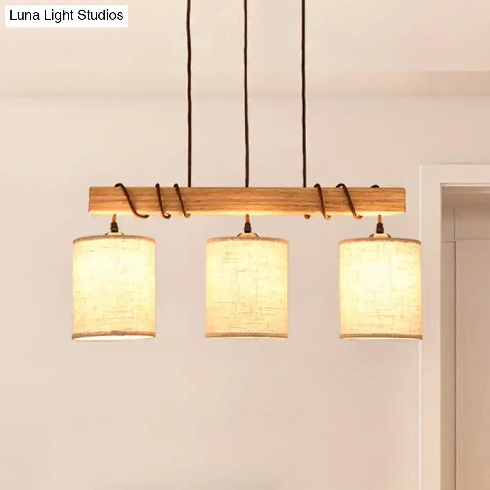 Wood Fabric Island Fixture