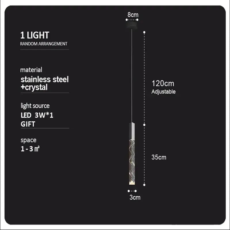 Crystal Column LED Chandelier