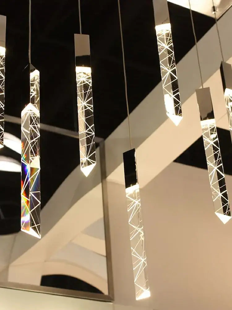 Crystal Column LED Chandelier