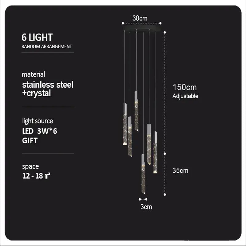 Crystal Column LED Chandelier
