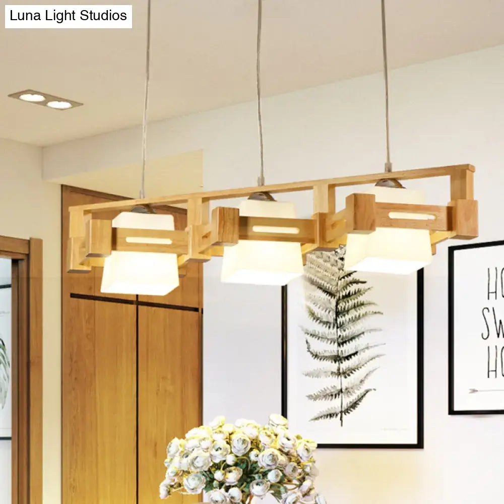Wood Frosted Glass Island Light