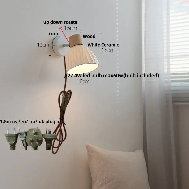 Wood Ribbed Wall Sconce