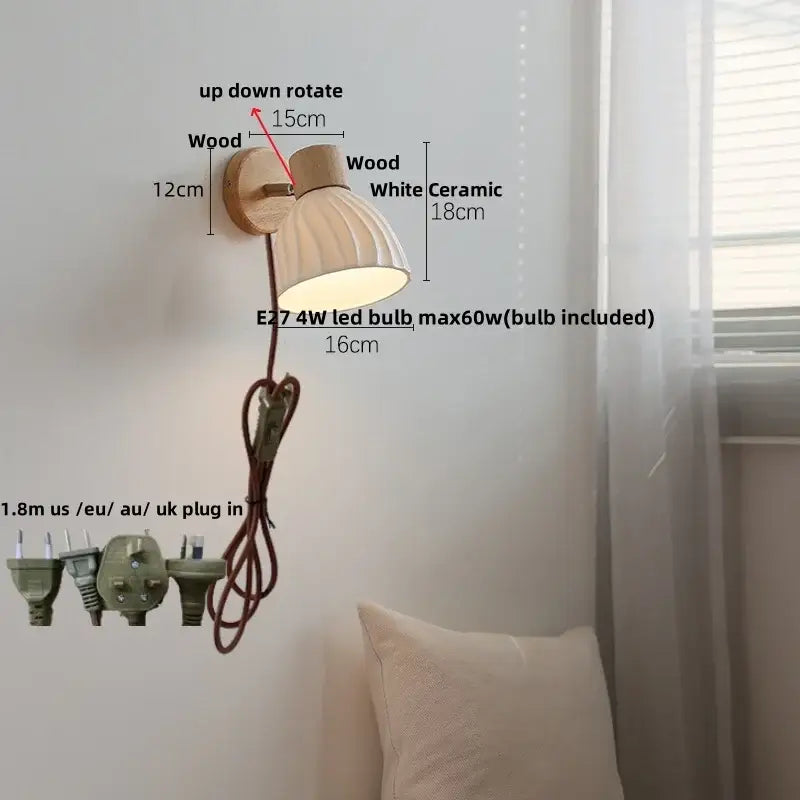 Wood Ribbed Wall Sconce