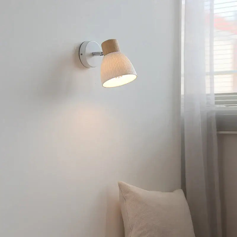 Wood Ribbed Wall Sconce