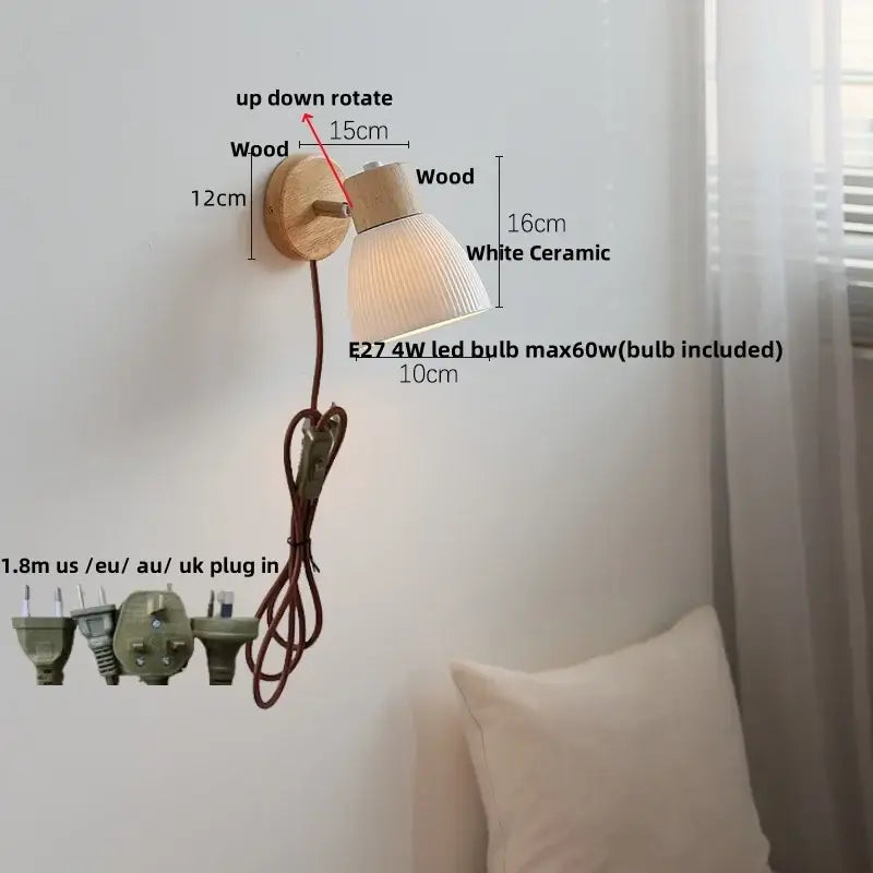 Wood Ribbed Wall Sconce