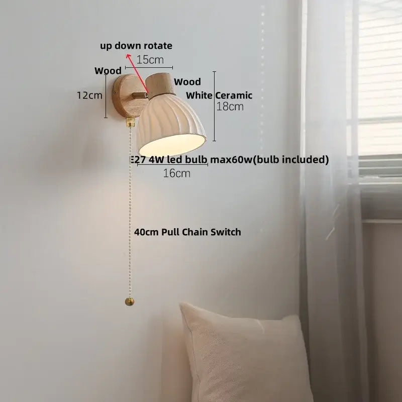 Wood Ribbed Wall Sconce