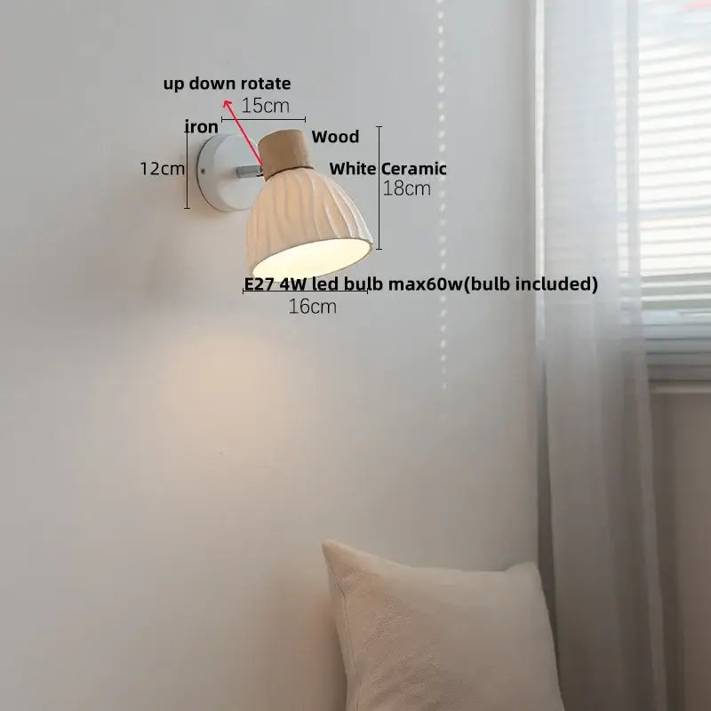 Wood Ribbed Wall Sconce
