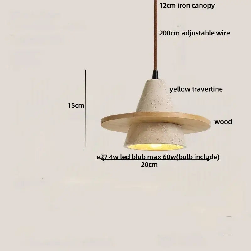 Travertine Iron Pendant Light